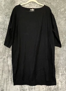 Eileen Fisher Kleid Damen klein schwarz 100% Bio Leinen minimalistisch Lagenlook - Bild 1 von 7