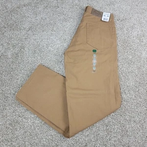 Pantalones de lona forrados de franela marrón 30x32 calce relajado Cabelas nuevos con etiquetas - Imagen 1 de 5