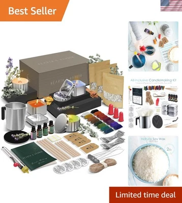 Полный органический набор для изготовления соевых свечей — идея подарка для взрослых сделай сам - Изображение 1 из 4
