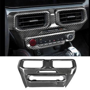 For Ford Mustang 2024+Dry Carbon Fiber Center Console Air Vent Conditioning Trim - Picture 1 of 14