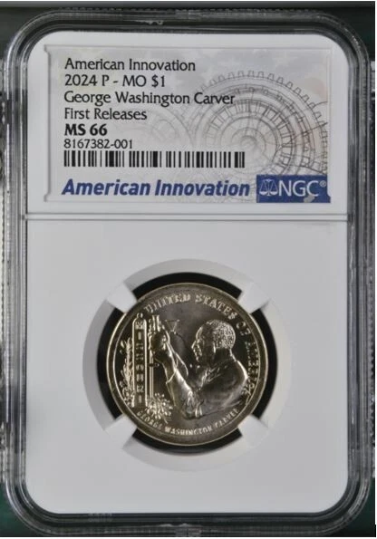 ⭐FIRST RELEASES⭐2024 P  AMERICAN INNOVATION MISSOURI GEORGE W CARVER NGC MS66 - Image 1 of 1