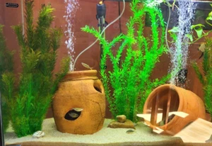 Grass Cluster Aquarium Plastic Plants Extra Large 23 Inches Tall Bonsai Kit New - Picture 1 of 5