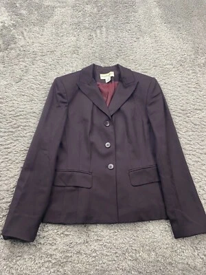 Vtg Katherine Kelly Jacket Women 6 Chocolate Brown Wool Sports Coat Blazer USA - Image 1 of 4