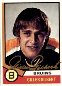 Gilles Gilbert Boston Bruins 1974-75 Topps Autographed Signed Hockey Card #10 - Picture 1 of 2