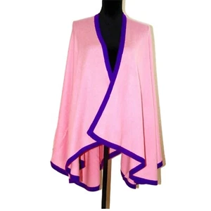 Cape Ladies Wrap Travel Blanket Pink Cashmere Poncho Scarf Nepalese Pashmina - Picture 1 of 5