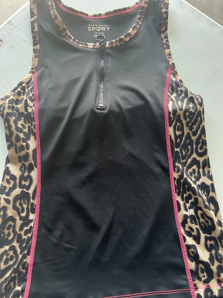 Regata Hard Candy Sport Top feminina rosa ativa L 11/13 estampa animal - Imagem 1 de 2