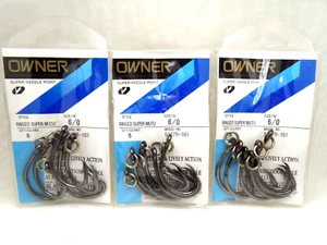 3pks Owner Ringed Super Mutu Fishing Circle Hook 5127R-161 Size 6/0 Qty: 6pcs - Picture 1 of 4