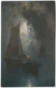 MONDLICHT AUF DER THAMSE, PROFESSOR VAN HIER - Kunst Postkarte Tuck - Bild 1 von 2
