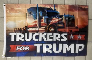 Truckers For Donald Trump Flag FREE USA SHIP MAGA Save America Freedom Sign 3x5’ - Picture 1 of 1