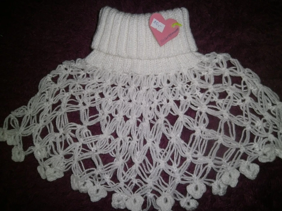 Stola / Schal SELBSTGESTRICKT Weiß NEU - Bild 1 von 1