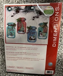 Dimensions Counted Cross Stitch Kit Christmas Mason Jar Ornaments - Picture 1 of 2