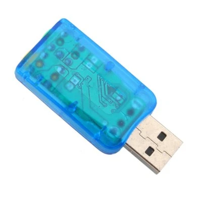 USB 2.0 Son Carte 3D Audio Sound Card 5.1 Adaptateur Sound Virtual BLEU Externe - Bild 1 von 4