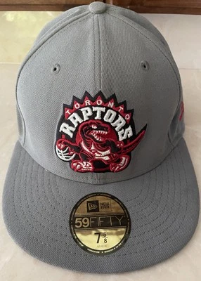 Toronto Raptors New Era NBA 7 5/8 Hat Cap Logo HWC 100% Polyester Gray - Image 1 of 4