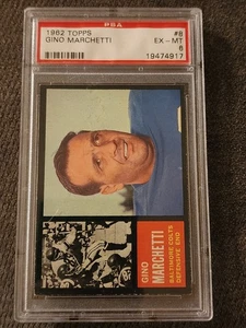 Fútbol americano Gino Marchetti Topps 1962 #8 Colts PSA 6 EX-MT - Imagen 1 de 2