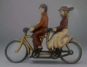Bicicleta tándem decoración de pared Homco para dos hombres dama #7357 placa colgante bicicleta 1975 - Imagen 1 de 5