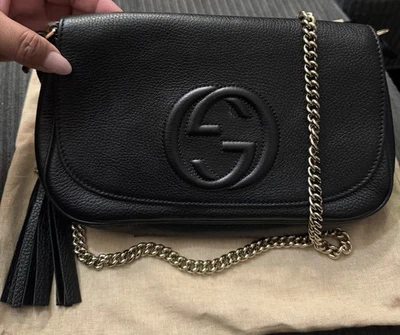 Gucci Soho Chain Crossbody Bag Black Leather - Image 1 of 4