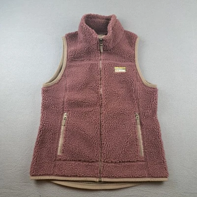 L.L. Bean Women's Bean's Sherpa Fleece Vest Full Zip Cranberry Size Medium - Image 1 of 4