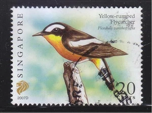 SINGAPORE 2007 YELLOW-RUMPED FLYCATCHER $0.20 3RD RE-PRINT (2007D) 1 STAMP USED - Picture 1 of 4