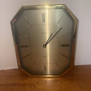 VINTAGE /Bulova/QUARZ/WANDUHR/GOLDFARBEN/FUNKTIONIERT SUPER/ - Bild 1 von 7
