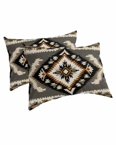 Southwestern Standard Pillow Cases Set of 2, Soft Breathable Multicolored Nat... - Picture 1 of 7