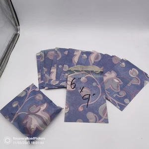 Flat Decorative Paper Bags 50 Purple Floral 6 x 9 Inches 50 bags per order - Picture 1 of 4
