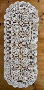 Vintage Table Runner, Cotton Crochet Centre Piece, 85cm x 34cm - Picture 1 of 6