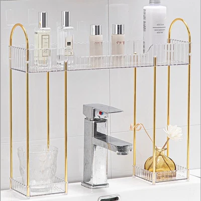 Organizador de Maquillaje para Tocador, 2 Niveles Baño Fregadero Organizadores Estante Sobre Grifo... Foto 1 de 4