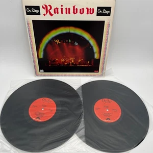 Rainbow–On Stage 2xLP 1977 Oyster OY-2-1801 Gatefold Live Album Ritchie Blackmor - Picture 1 of 16