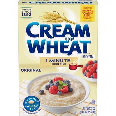 Crema de Trigo Original Estufa Cereal Caliente 1 Minuto Tiempo de Cocción 28 Onzas Foto 1 de 4