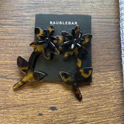 Pendientes Baublebar Tortuga Concha Resina Margarita Flor Post Verano Declaración Foto 1 de 4