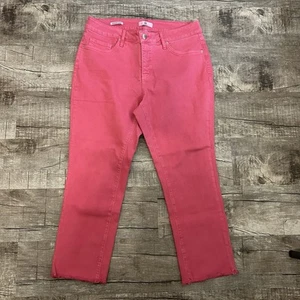 RFM LA Berry Crop Raw Hem Straight Jeans Garment Dyed Pink Women’s Size 16 - Picture 1 of 10