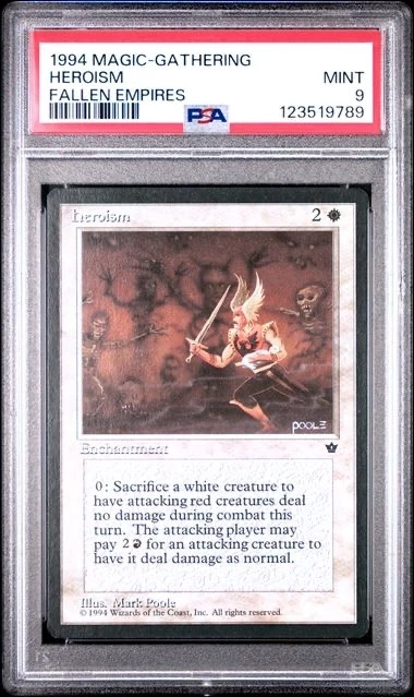 1994 Magic HEROISM, Fallen Empires, PSA 9 MINT, LOW POP (3) NEW SLAB! - Image 1 of 2