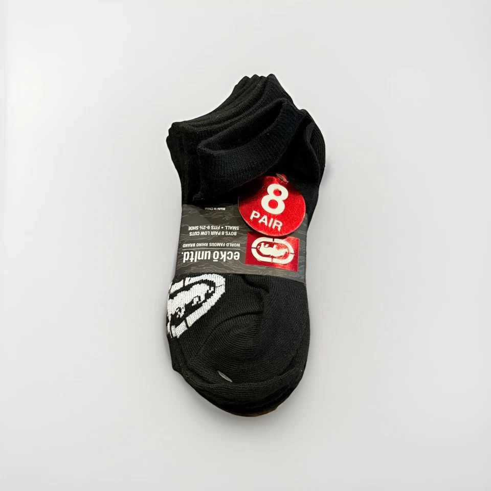 Ecko Unltd Niños Negro 8 Pares Calcetines Corte Bajo Talla S PEQUEÑO Talla 6-8 1/2 NUEVO Foto 1 de 4