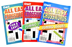 NEW Lot of 3 Penny Press Dell All Easy Fun Crossword Puzzle Books - Foto 1 di 2