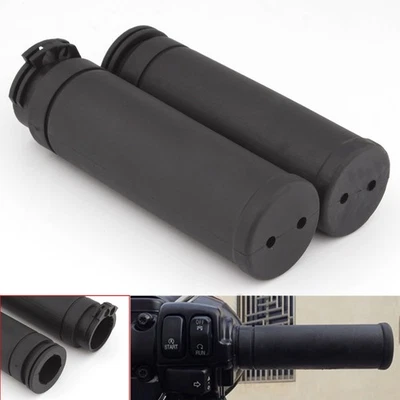 Balck 1" 25mm Handlebar Hand Grips Fit For Harley Touring Electra Glide Softail - Image 1 of 4