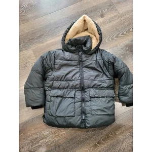 Zara Kids Green Puffer Hooded Jacket Girls Size 5 #1 - Picture 1 of 5