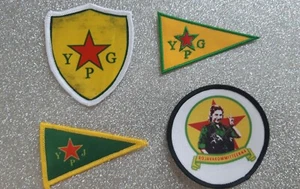YPG YPJ Fuerzas Kurdas 4 x 3" Kit de Parches Colección Leones de Rojava Kobane - Imagen 1 de 1
