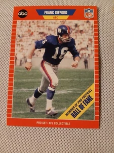 1989 FRANK GIFFORD PRO SET ABC ANNOUNCER CARD #2 NY GIANTS MNF MONDAY NIGHT - Picture 1 of 2