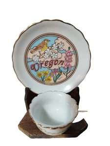 Oregon Souvenir Cup Saucer Made By Noon Smith-Western,Inc - Picture 1 of 4