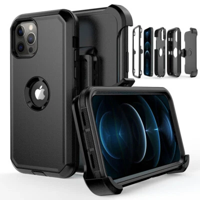 Shockproof Heavy Duty Case Cover+Belt Clip For iPhone 16 Pro Max 15 14 13 12 11  - Image 1 of 4