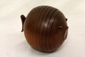 Vintage Ernst Henriksen Teak Fisch MC Untersetzer Set 60er Jahre Dänemark Rarität - Bild 1 von 12