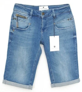 FREEMAN T PORTER bermuda short long jeans bleu femme Belixa stretch 00025752 - Imagen 1 de 12