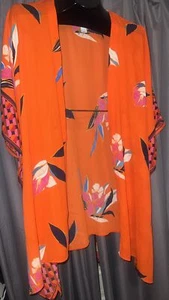 A New Day Maeve Kimono Cover NWOT XL Red Muti-Colored Geometric Scents On Sleeve - Picture 1 of 5