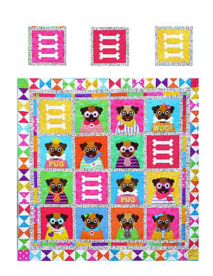 Miniature Dollhouse Who Let The Dogs Out Quilt Top Computer Printed Fabric • 8.88$