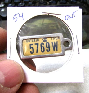 1954 Ontario 5769W Kanada Mini Nummernschild Anhänger Schlüsselanhänger Kriegsverstärker Verstärker - Bild 1 von 2