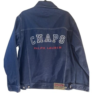 VTG Ladies S Chaps Ralph Lauren Genuine Denim Jean Jacket Buttoned 100% Cotton - Picture 1 of 14