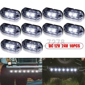 10PC White LED Truck Bus Trailer Clearance Side Marker Light Waterproof 12V 24V - Picture 1 of 8