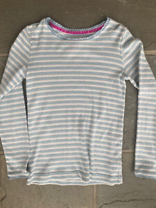 Mini Boden Blue and White Pointelle Top Girls Size 6-8 Yr