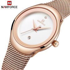 NAVIFORCE Women Watch Fashion Gold Steel Wristwatch with Date Girls Gift Watches