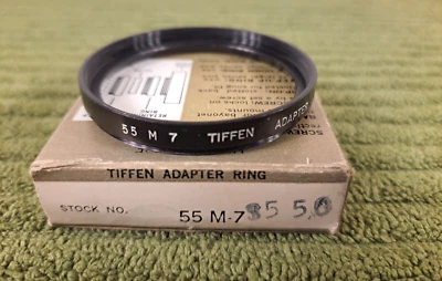 Vintage Tiffen Filter Adapter Ring 55mm to Series VII 7 (50.8mm) in Box - USA - Image 1 of 4
